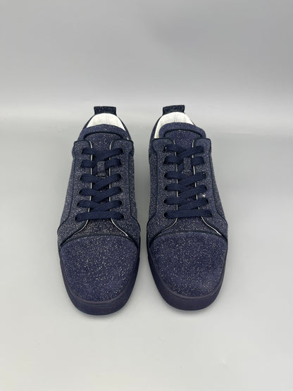 Christian Louboutin Louis Junior Glitter Sneaker in navy – Guaranteed authentic from The Grand Archive.