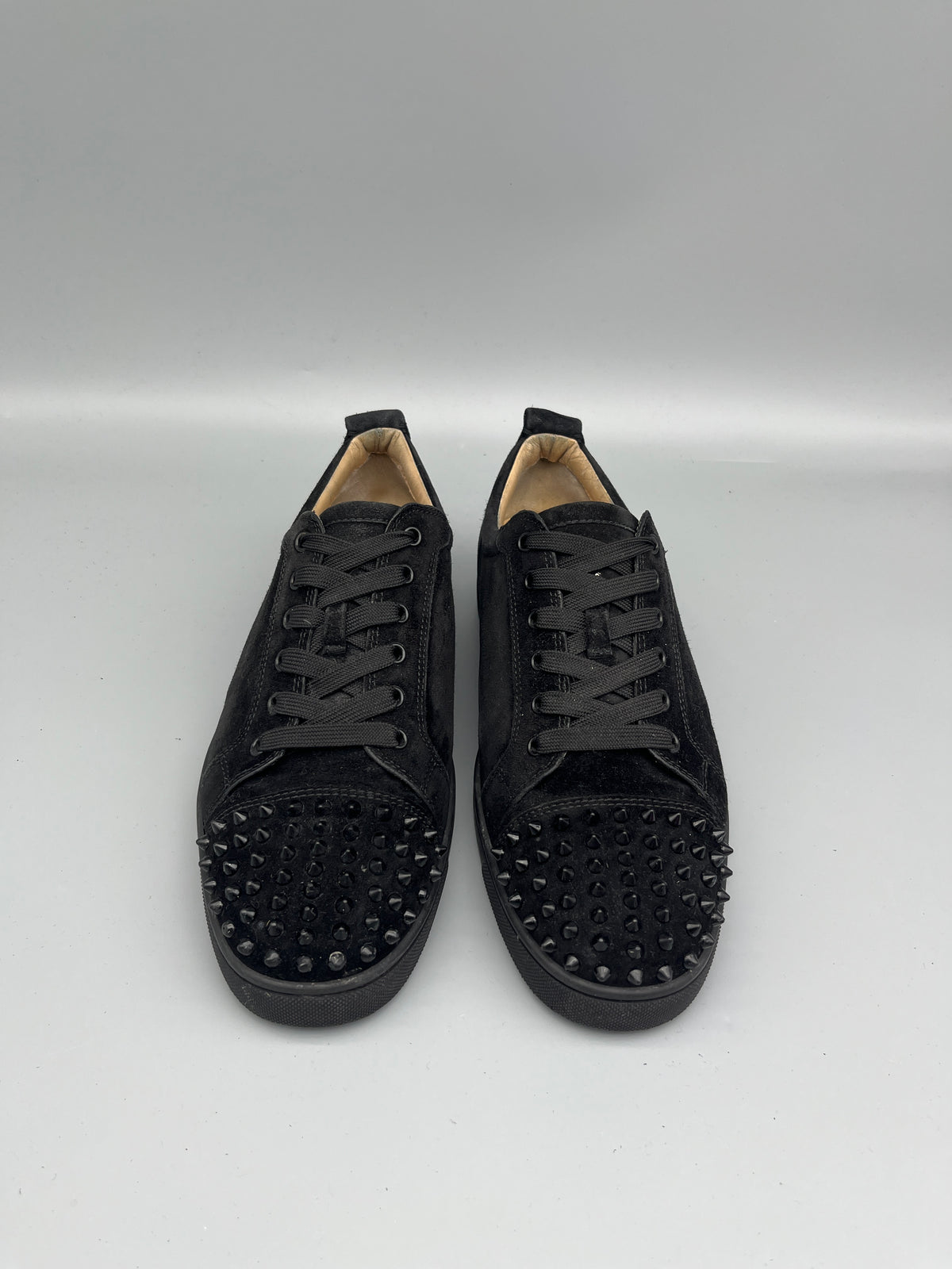 Christian Louboutin Louis Junior Spikes sneaker black suede men’s size 44.5 front