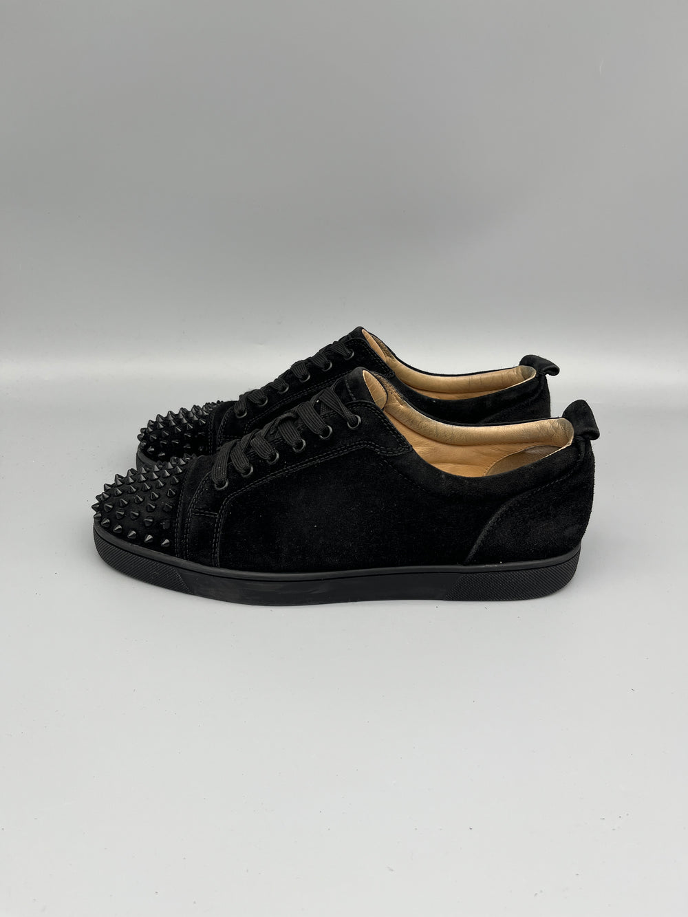 Christian Louboutin Louis Junior Spikes sneaker black suede men’s size 44.5