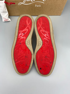 Christian Louboutin Louis Junior Spikes Orlato suede sneaker in beige outsole photo