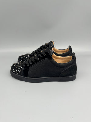 Christian Louboutin Louis Junior Spikes sneaker black suede men’s designer low-top studded luxury shoes