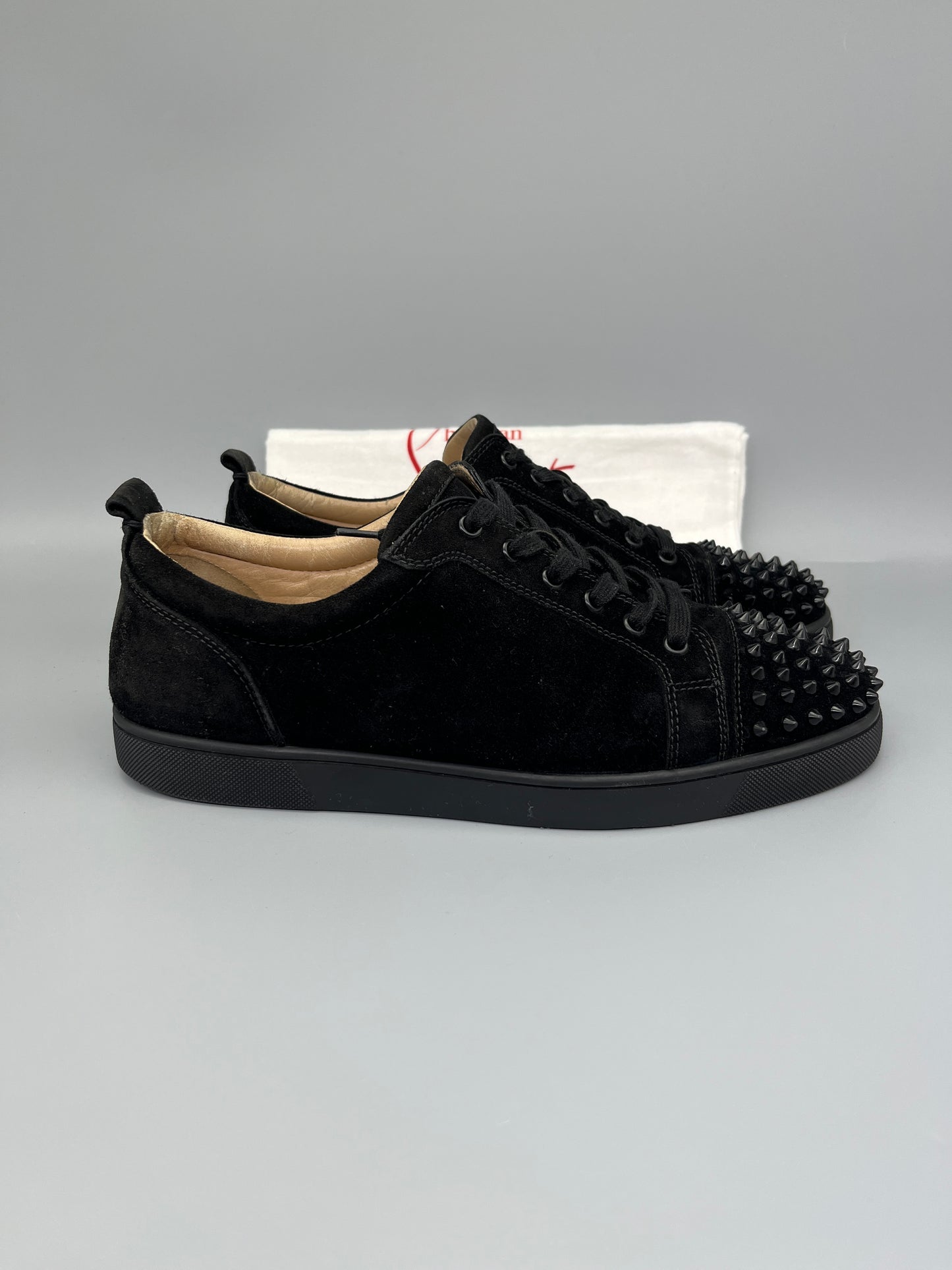 Christian Louboutin Louis Junior Spikes sneaker in black suede