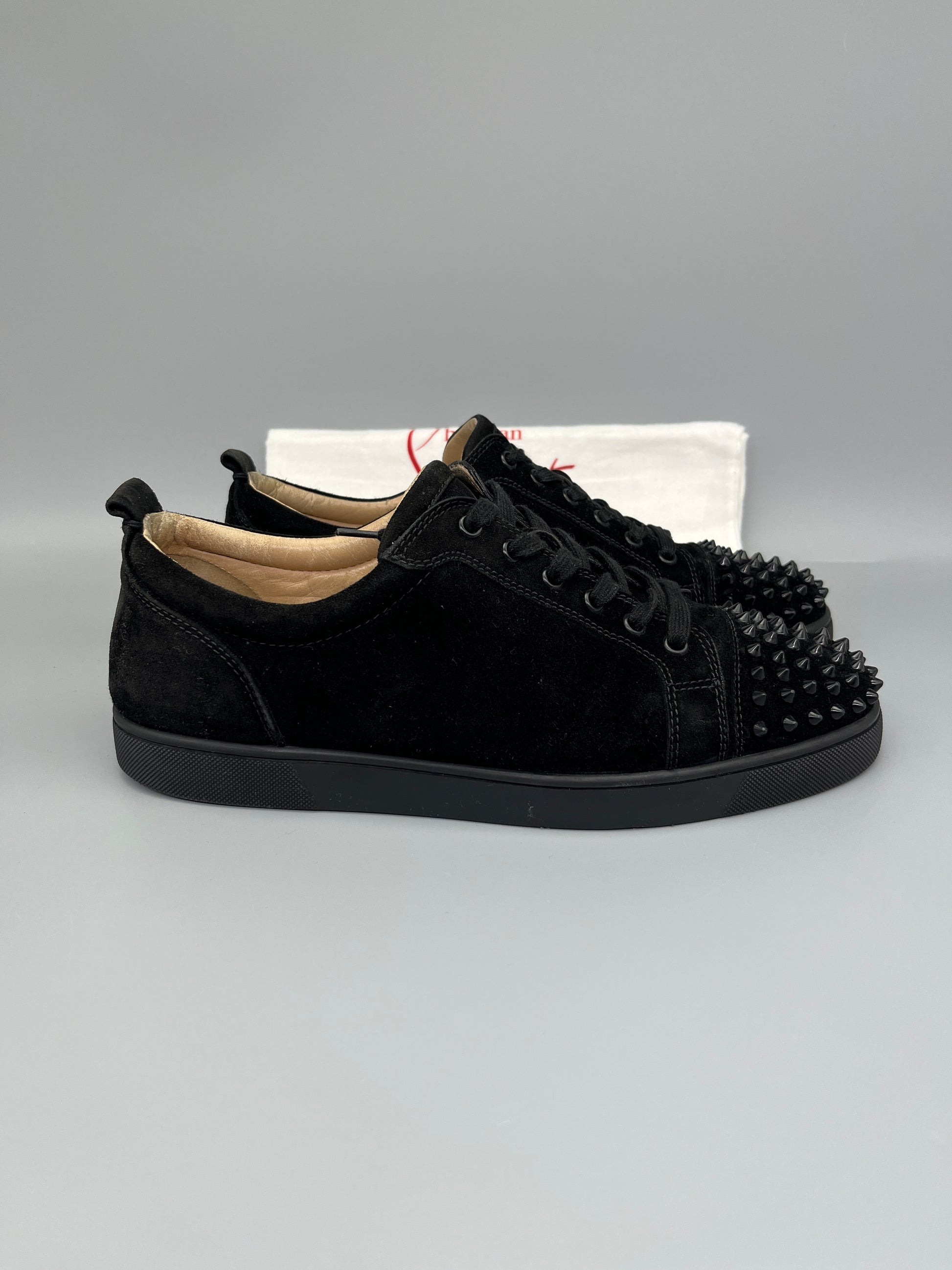 Christian Louboutin Louis Junior Spikes sneaker in black suede