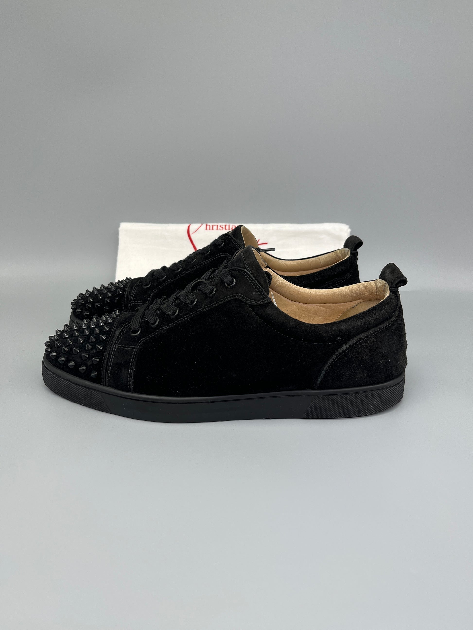 Christian Louboutin Louis Junior Spikes sneaker in black suede