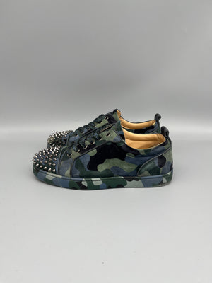 Christian Louboutin Louis Junior Spikes Sneaker Camouflage - Authentic luxury sneakers at The Grand Archive