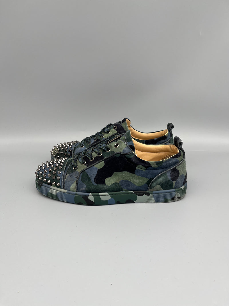 Christian Louboutin Louis Junior Spikes Sneaker Camouflage - Authentic luxury sneakers at The Grand Archive