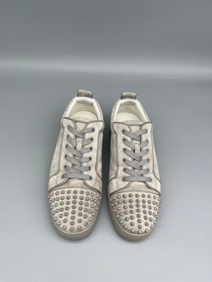 Christian Louboutin Louis Junior Spikes sneaker grey suede men’s size 42 front