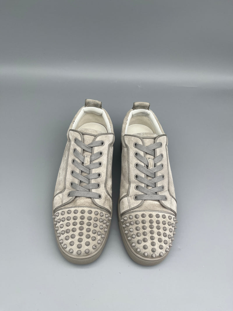Christian Louboutin Louis Junior Spikes sneaker grey suede men’s size 42 front