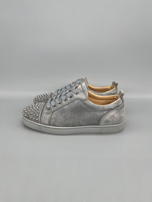 Christian Louboutin Louis Junior Spikes grey suede sneakers for men