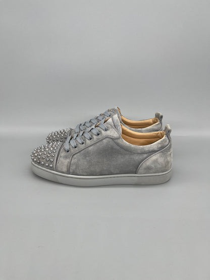Christian Louboutin Louis Junior Spikes grey suede sneakers for men