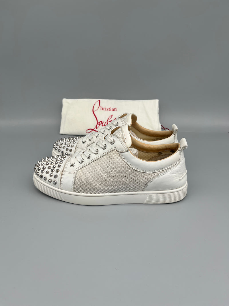 Christian Louboutin Louis Junior Spikes sneaker white mesh men’s size 42