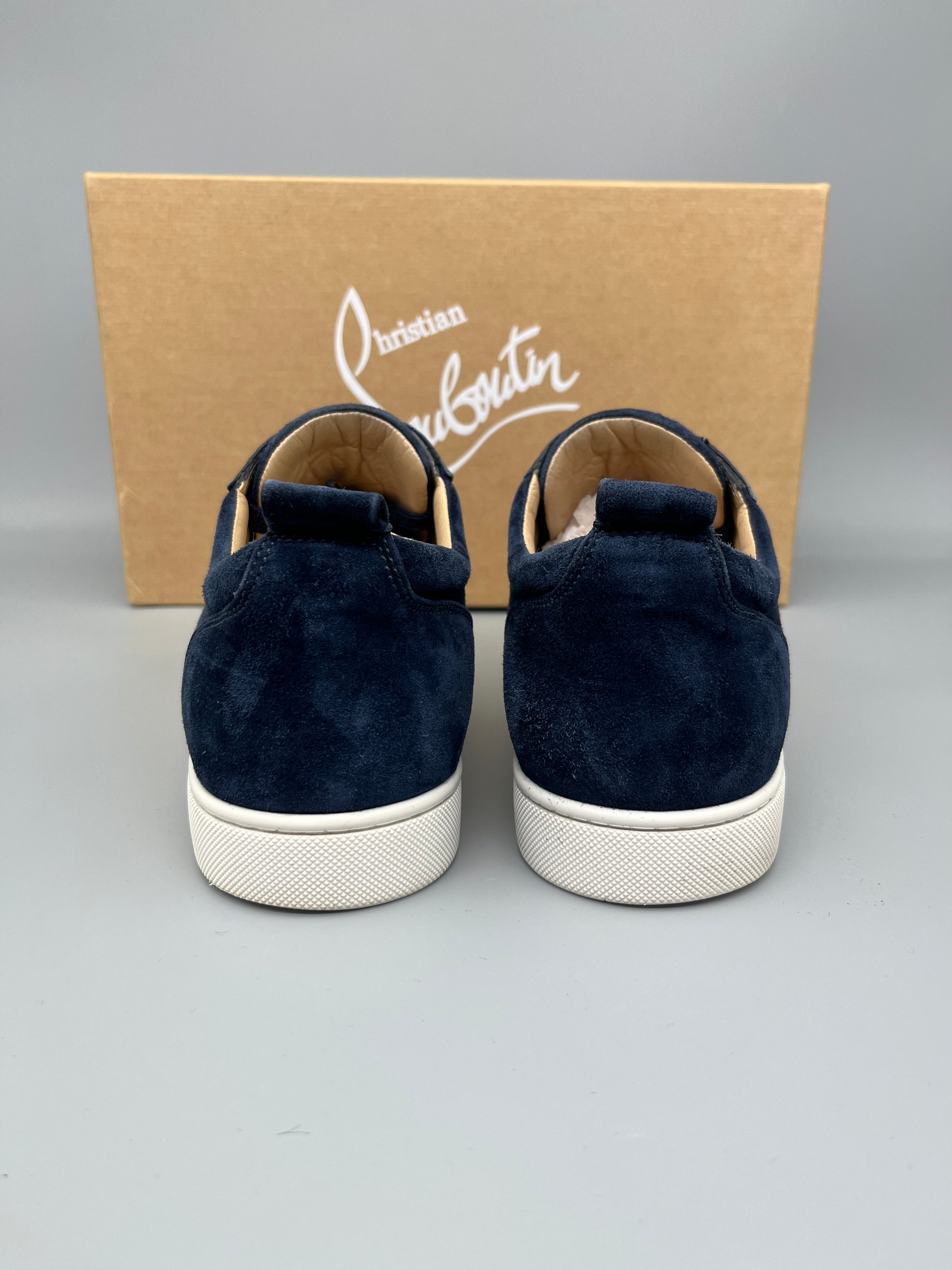 Christian Louboutin Louis Junior Spikes suede sneaker in navy