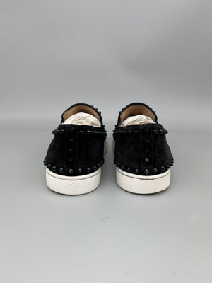 Christian Louboutin Pik Boat Spikes suede sneaker in black – Guaranteed authentic from The Grand Archive.