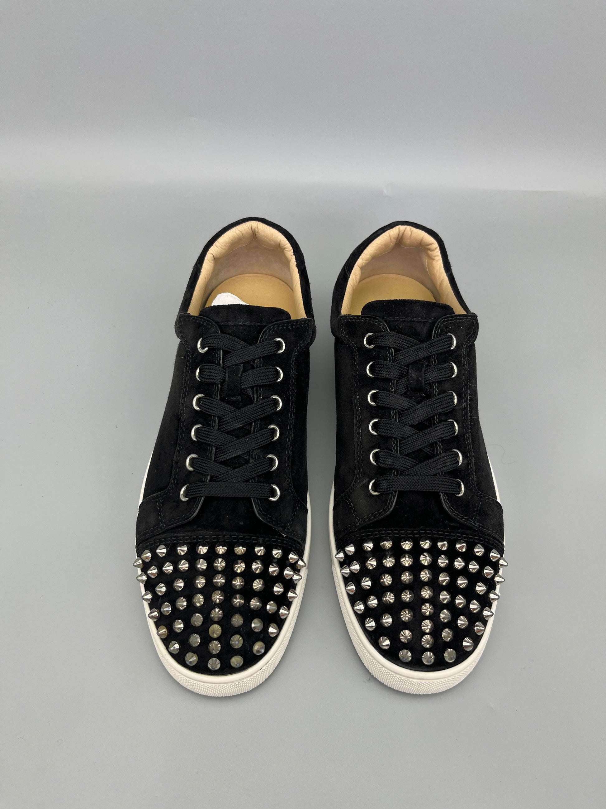 Christian Louboutin Seavaste Spikes sneaker in black suede with silver studs