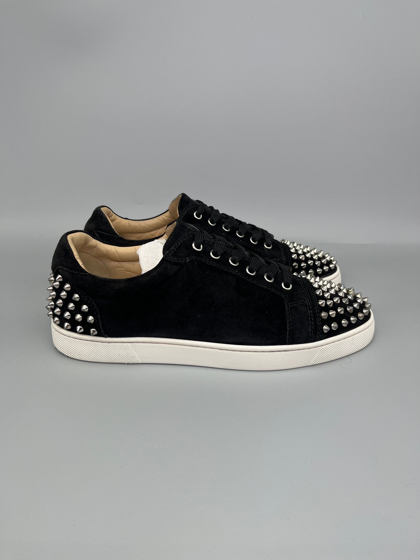 Christian Louboutin Seavaste Spikes sneaker in black suede with silver spikes