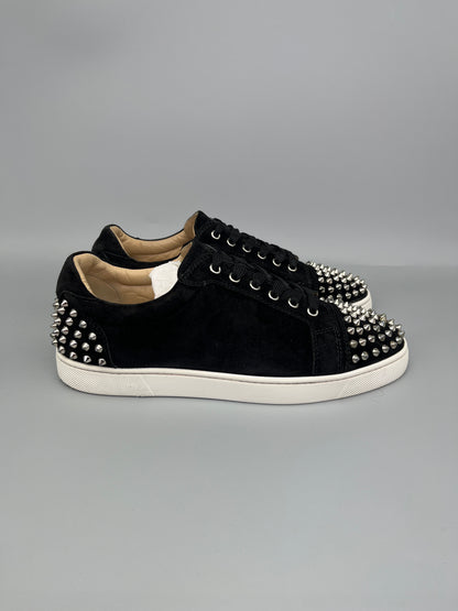 Christian Louboutin Seavaste Spikes sneaker in black suede with silver spikes