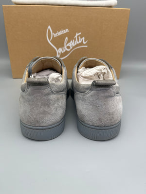 Christian Louboutin Suede Louis Junior Spikes Sneaker in Grey
