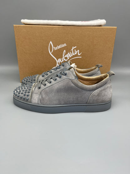 Christian Louboutin Suede Louis Junior Spikes Sneaker in Grey