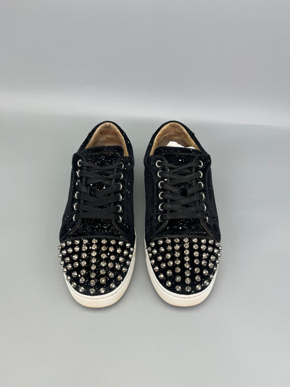 Christian Louboutin Velvet Louis Junior Spikes sneaker with glitter for women