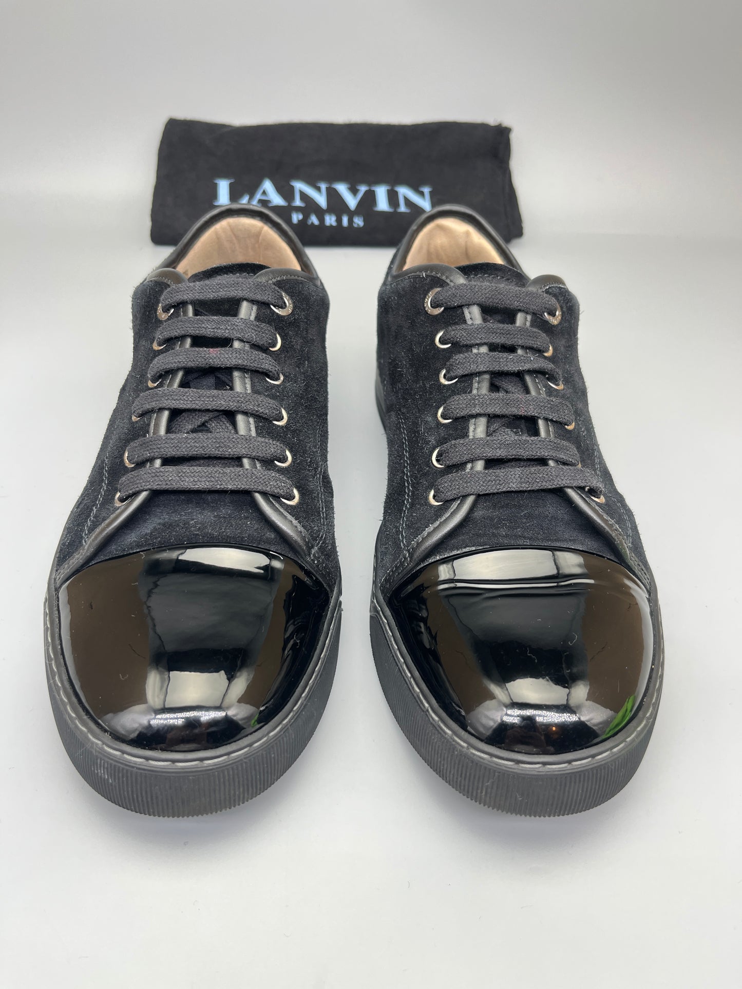Shop Lanvin Dbb1 Patent Cap Toe Sneaker Black Online | Smooth & Easy Shopping – The Grand Archive