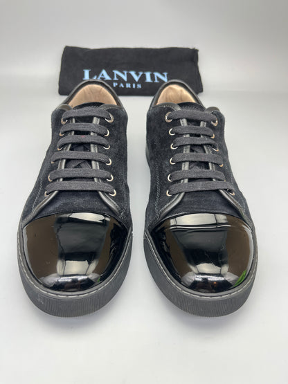 Shop Lanvin Dbb1 Patent Cap Toe Sneaker Black Online | Smooth & Easy Shopping – The Grand Archive