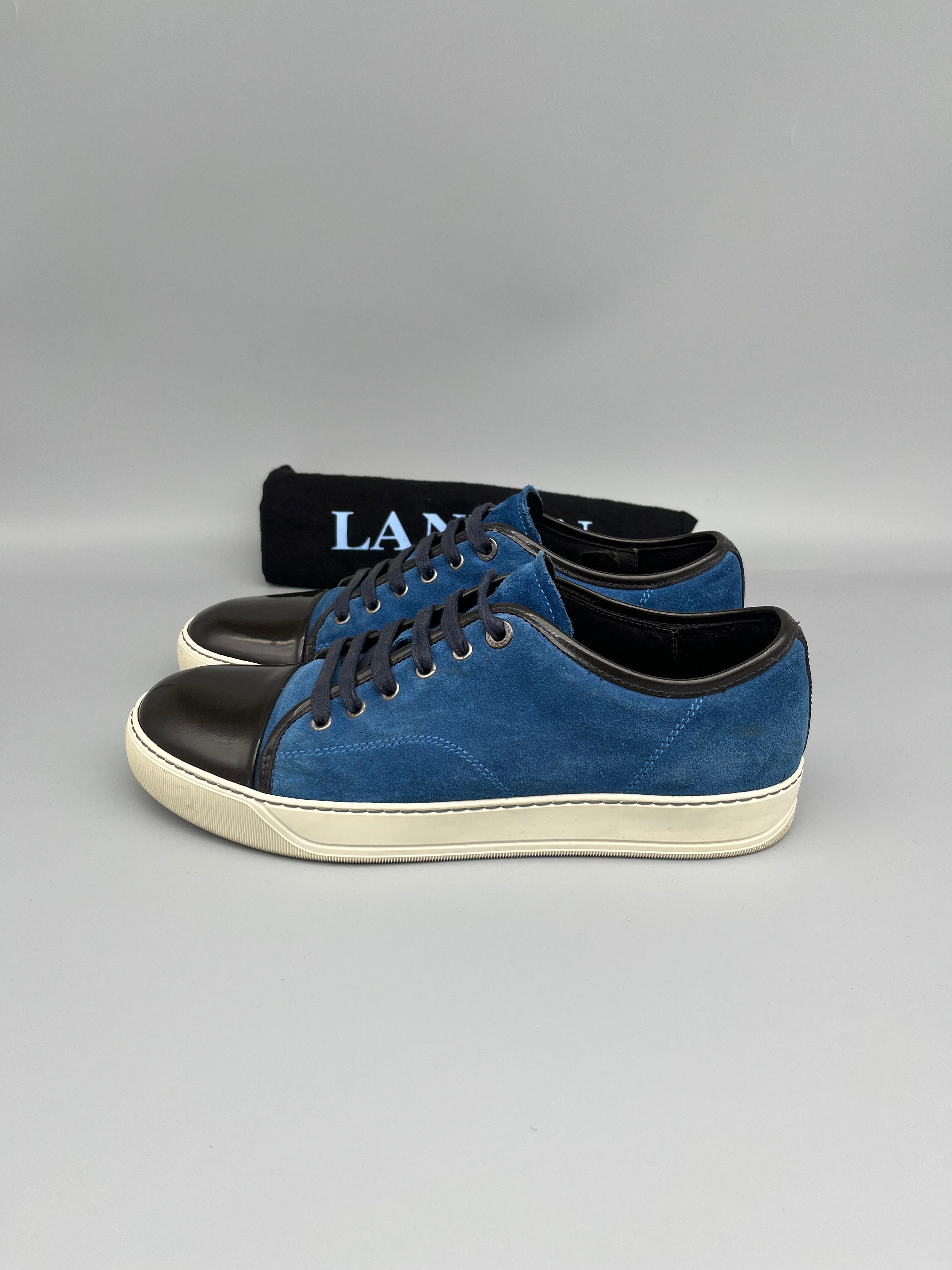 Lanvin Dbb1 Patent Cap Toe Sneaker Blue | 43