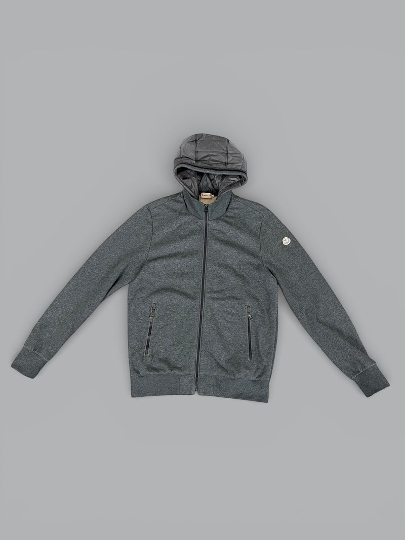 Moncler Maglia zip-up hooded cardigan grey mens sweater