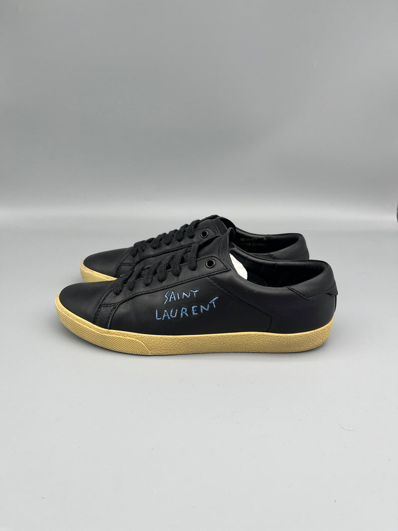 Saint Laurent SL/06 Court sneaker black leather men’s size 41