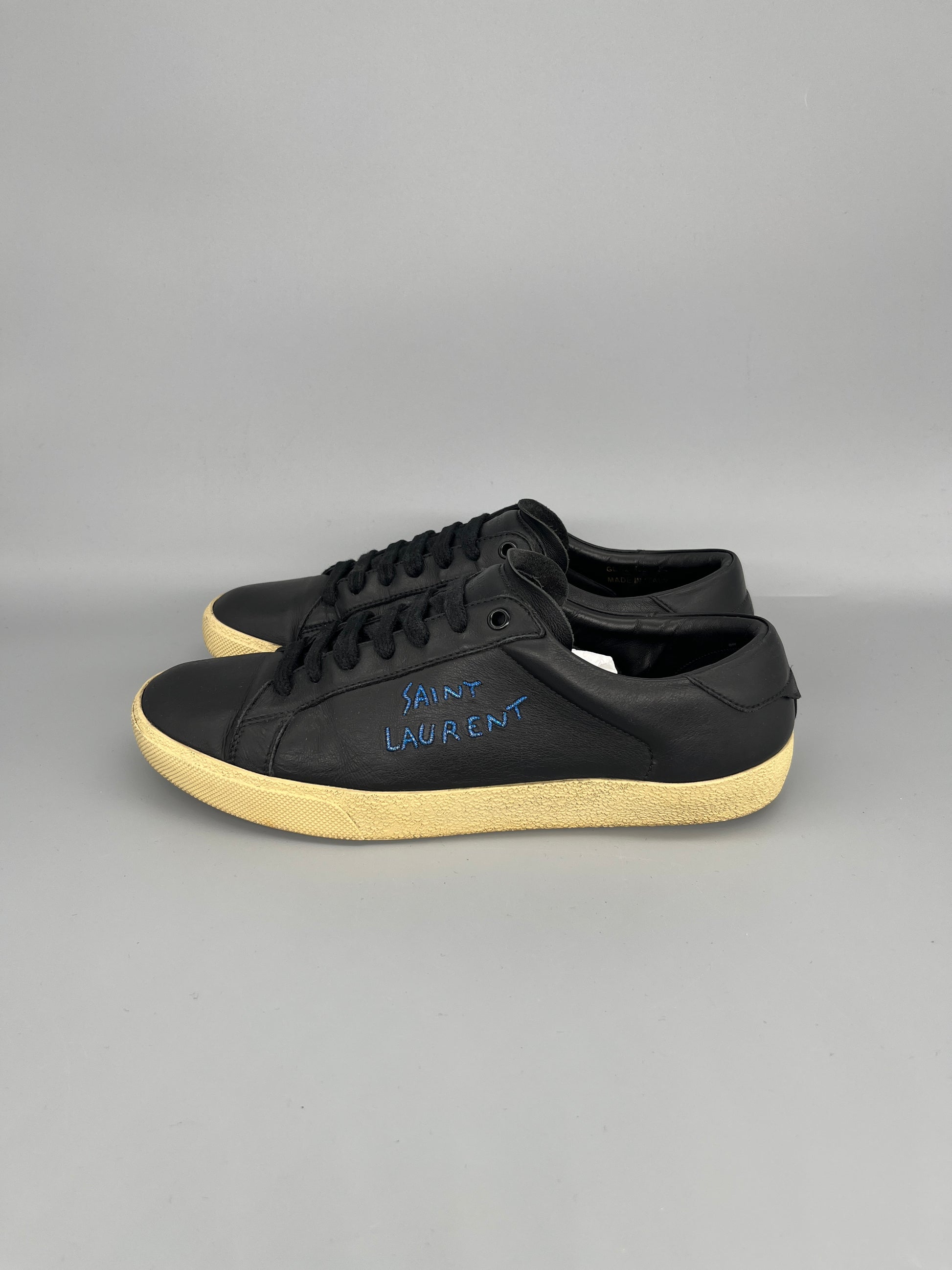 Saint Laurent SL/06 black leather designer sneakers for men
