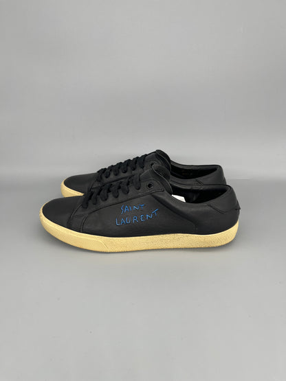 Saint Laurent SL/06 black leather designer sneakers for men