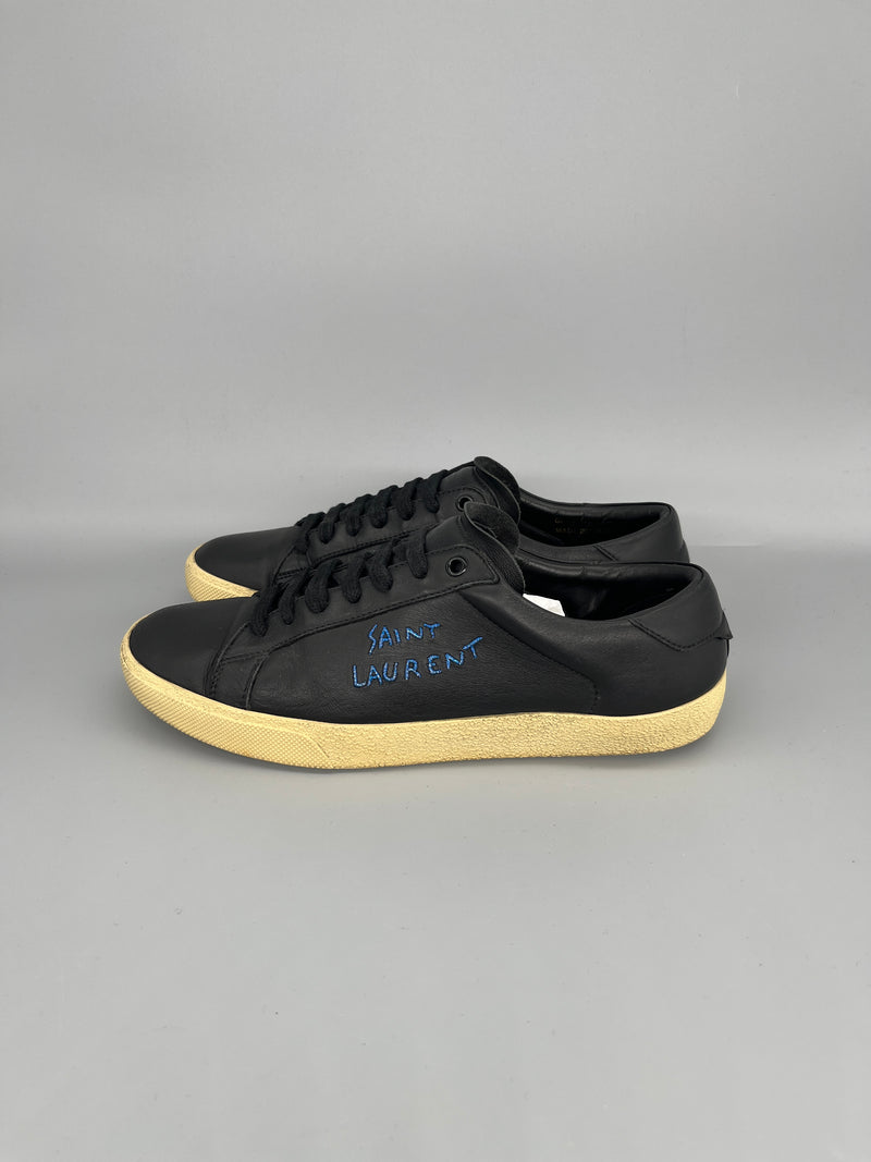 Saint Laurent SL/06 black leather designer sneakers for men