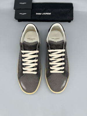 Saint Laurent SL/06 grey designer sneakers frontview