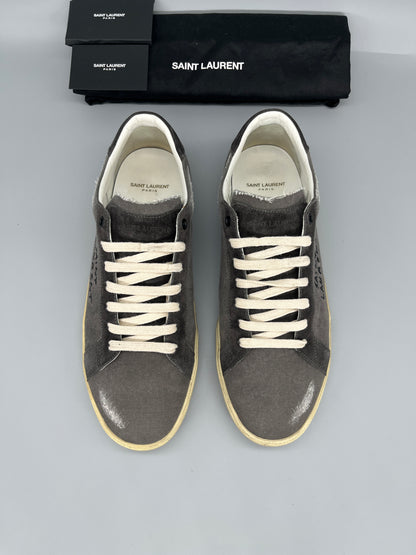 Saint Laurent SL/06 grey designer sneakers frontview