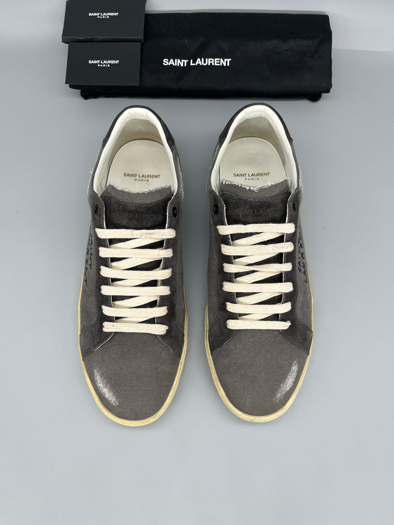 Saint Laurent SL/06 grey designer sneakers frontview