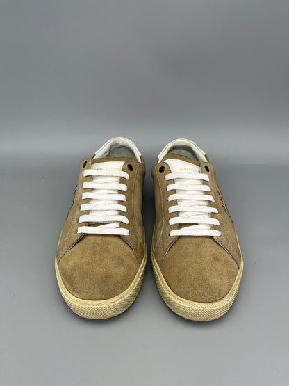 Shop Saint Laurent SL/06 Suede Sneaker Beige Online | Smooth & Easy Shopping – The Grand Archive