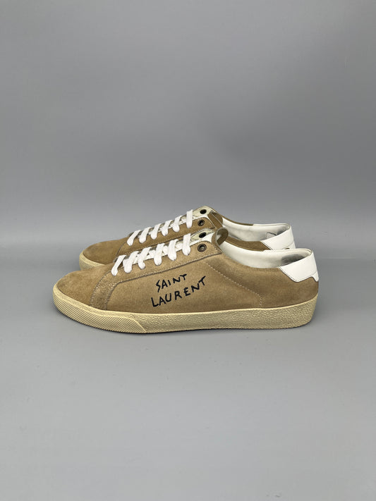 Shop Saint Laurent SL/06 Suede Sneaker Beige Online | Smooth & Easy Shopping – The Grand Archive