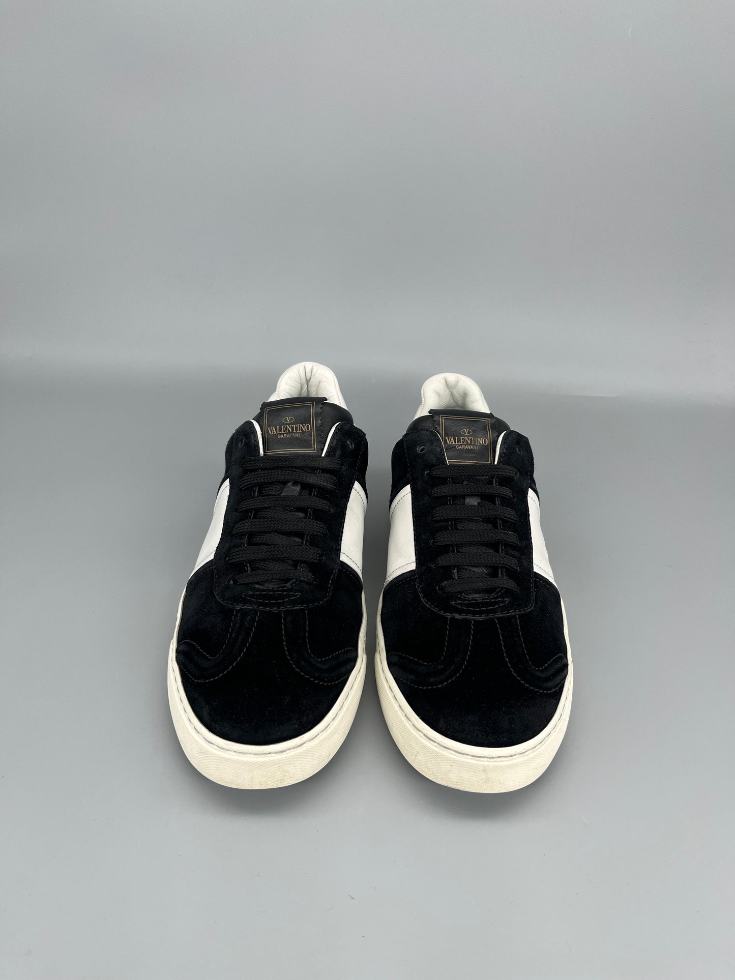 Valentino Flycrew black suede designer sneakers front view size 41