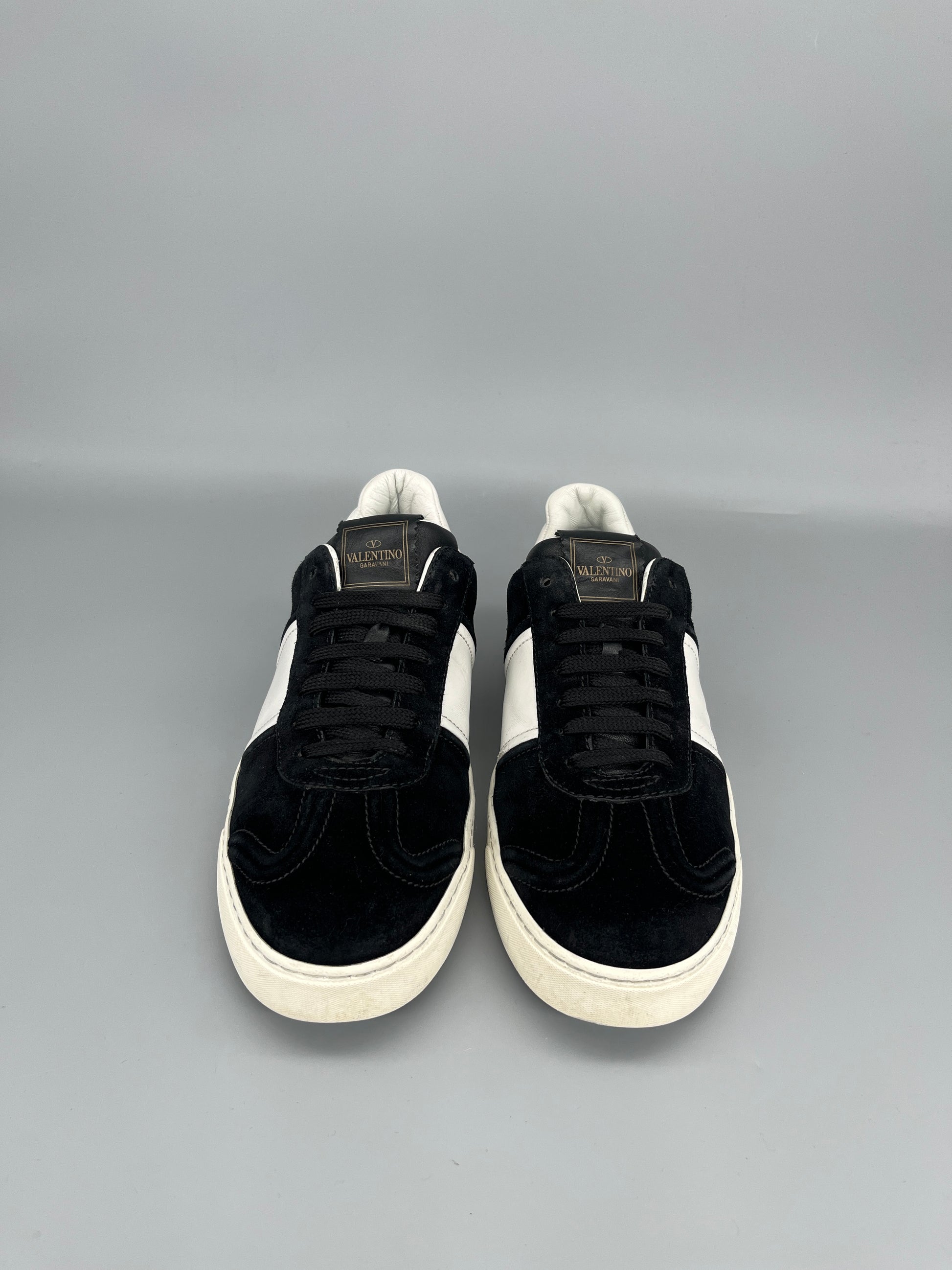 Valentino Flycrew black suede designer sneakers front view size 41