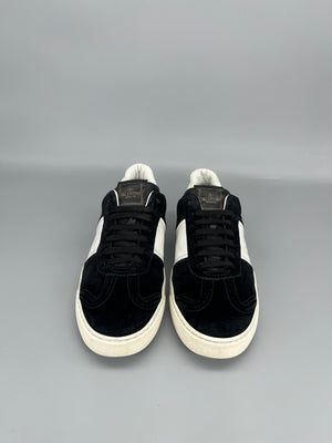 Valentino Flycrew black suede designer sneakers front view size 41