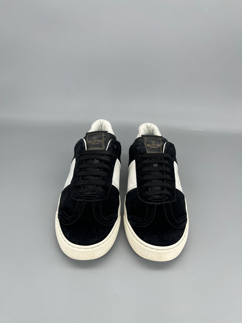 Valentino Flycrew black suede designer sneakers front view size 41