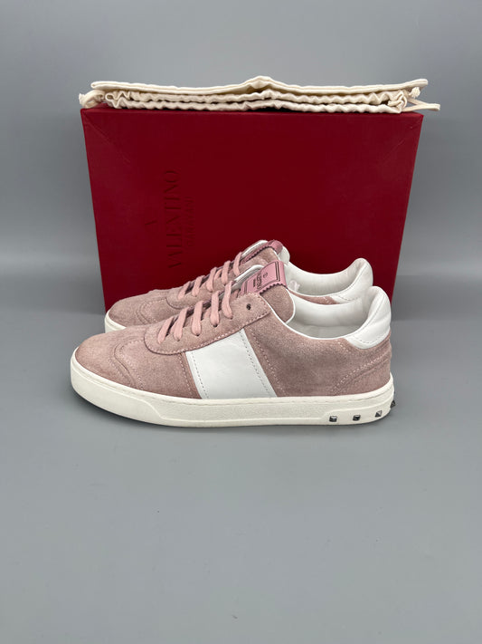 Valentino Flycrew pink suede sneakers for women