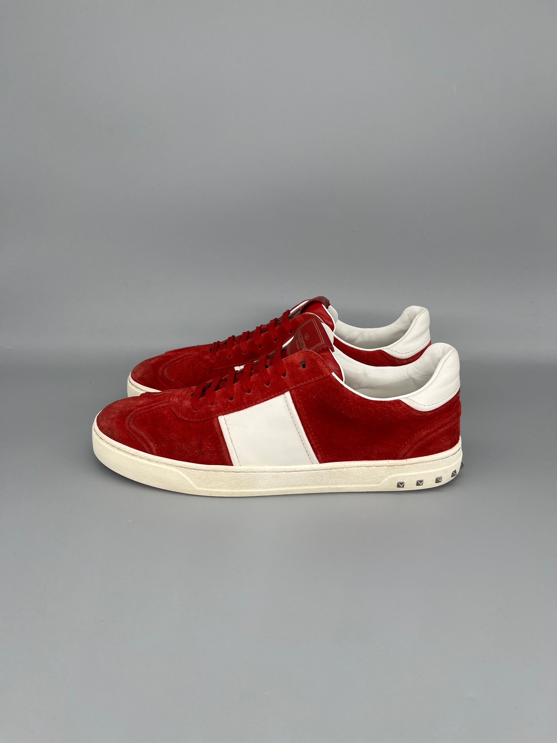 Valentino Flycrew red suede designer sneakers for men