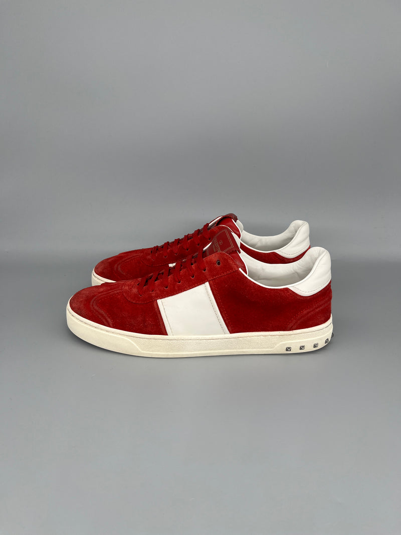 Valentino Flycrew red suede designer sneakers for men