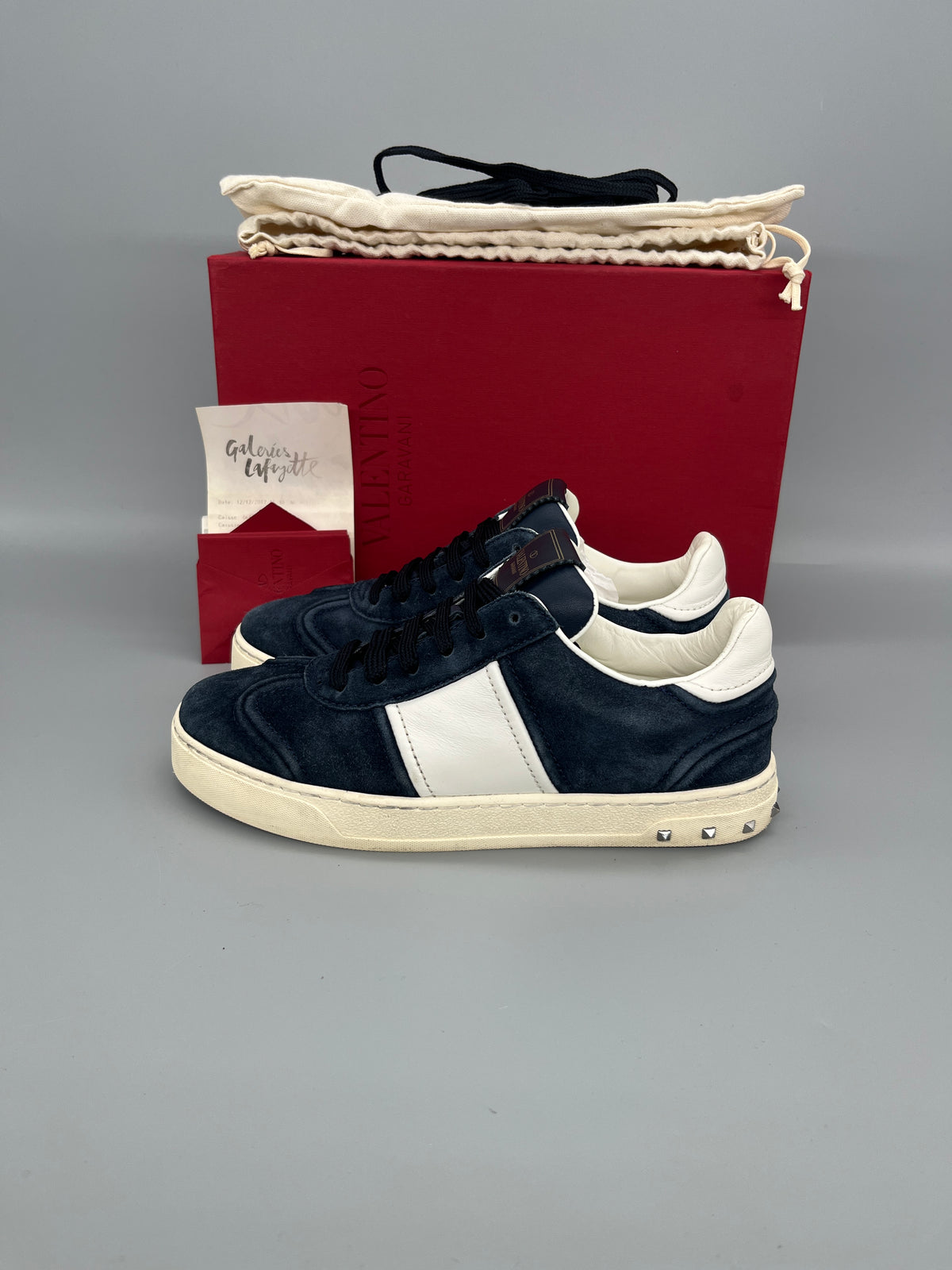 Valentino Flycrew navy suede sneakers for women