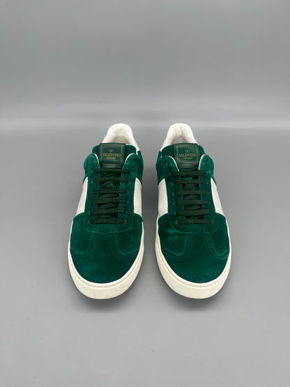 Valentino Garavani Flycrew green suede designer sneakers front view size 41