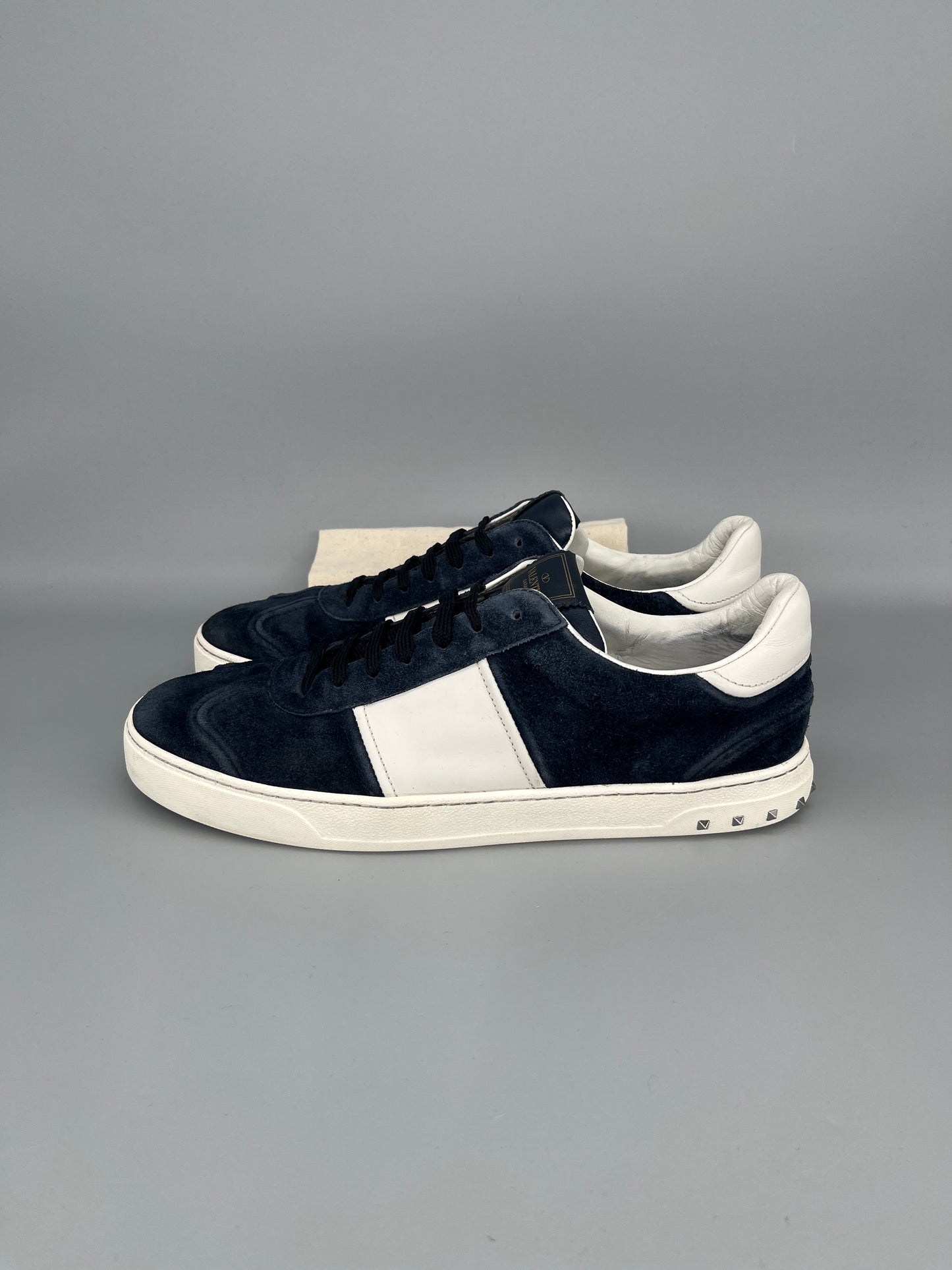 Valentino Garavani Flycrew navy suede sneakers for men size 46