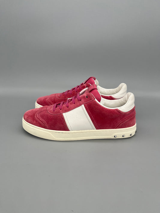 Valentino Garavani Flycrew pink seude leather sneakers for women size 40