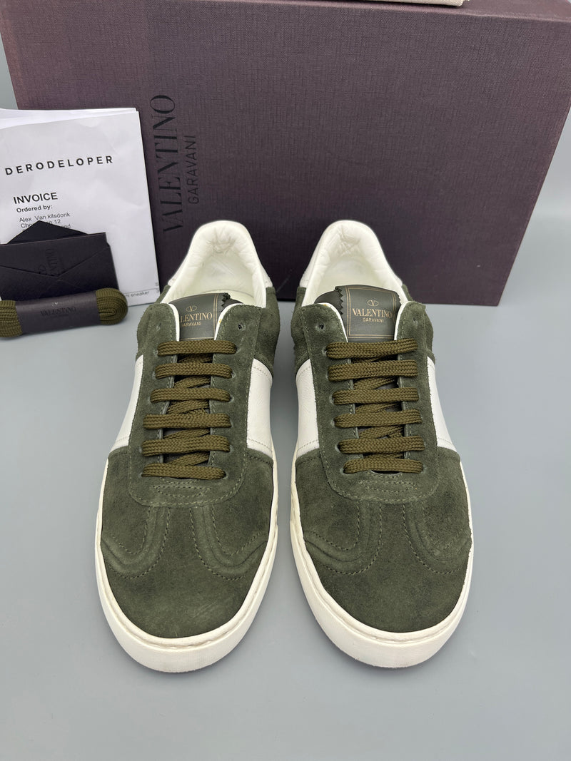 Valentino Garavani Flycrew suede sneaker in army green