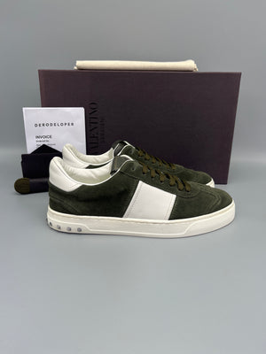 Valentino Garavani Flycrew suede sneaker in army green