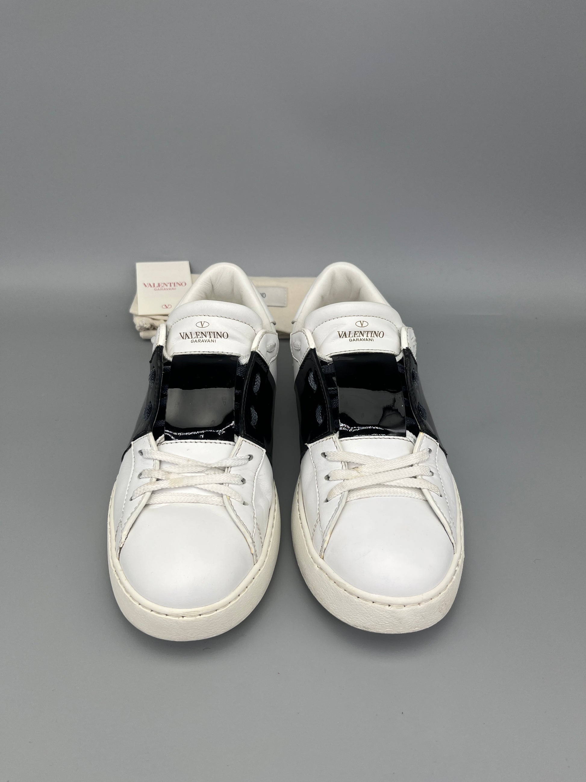 Valentino Garavani Open Sneaker In Patent Black